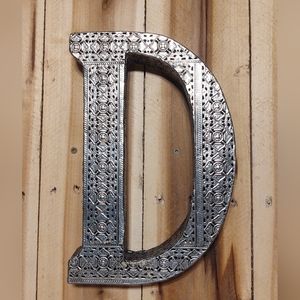 Silver Metal Victorian Filigree Wall Alphabet Letter "D" Decor Hanging Monogram